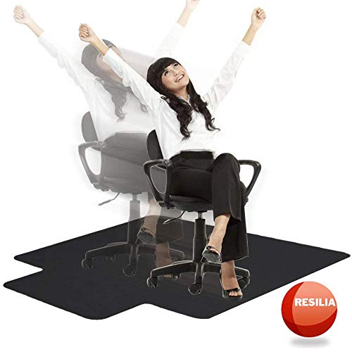 image for Resilia Office Desk Chair Mat with Lip - for Carpet (with Grippers) Bl