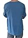 Love Quality Men's Steel Blue T-Shirt 100% Cotton Thai Hippie Shirt V-Neck Beach Yoga Top (Large, Steel Blue)