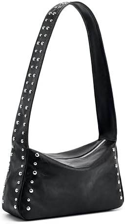 00s【archive】 Y2K Black leather waist bag Amazon.com: Punk Belt Black Leather Y2K Shoulder Purse for Women