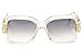 Cazal 623-065 SG Square Sunglasses,Crystal Frame/Grey Gradient Lens,57 mm