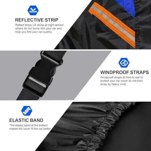 GUNHYI Breathable Waterproof Car Cover, Cover for Cars Audi A3 S3 RS3 Sportback Hatchback, Black Blue Canvas Car Garage Complete for Protection Against Rain, Sun and Dust.