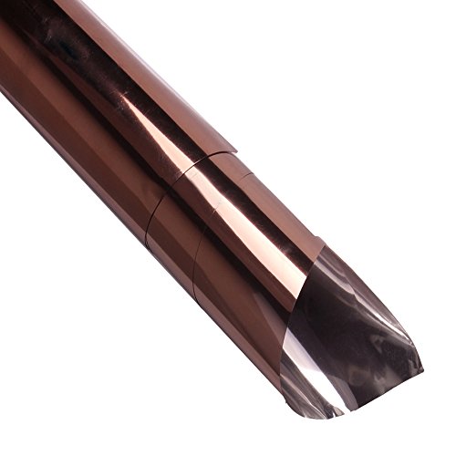 HOHOFILM 60"x20" Static Cling Solar Window Film Heat Insulation Building Residential Window Tint One-Way Perspective UV IR Rejective No Glue (Brown)