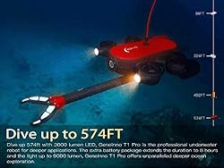 200M Underwater Drone ROV Robot with 4K UHD Action