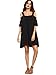 Milumia Women's Cold Shoulder Ruffle Sleeve Shift Dres Black M