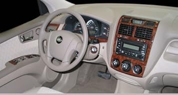 Amazon Com Kia Sportage Interior Burl Wood Dash Trim Kit Set 2005 2006 2007 2008 Automotive