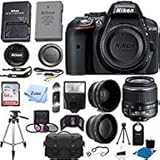 Nikon D5300 24.2 MP CMOS Digital SLR Camera with 18-55mm f/3.5-5.6G ED VR Auto Focus-S DX NIKKOR Zoom Lens +64GB SD Card + accessory Bundle