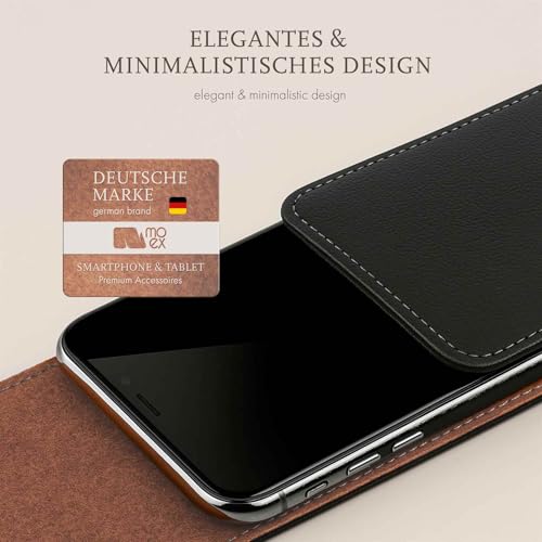 moex Plug Case Compatible with ZTE Blade A5 2020 Belt Clip Holster, Vegan Leather Mobile Phone Case, Mobile Phone Case, Flip Case, Foldable, Black