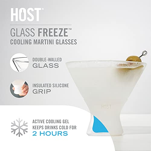 Host Freeze Insulated Stemless Martini Cocktail Drink Glasses Freezer