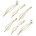 TOODOO 6 Pieces Geometric Metal Hairpin Hair Clip Clamps Accessories Barrettes Bobby Pin Headwear Headdress Styling Jewelry, Pearl Marquise/ Triangle Rhombus/ Infinity