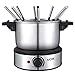 Fondue Pot Aicok Electric Fondue Set Stainless Steel Fondue Maker, Nonstick Melting Pot for Fondue Cheese and Fondue Chocolate, including Fork Holder and 8 Fondue Forks, 1.5-Quart, 1500W