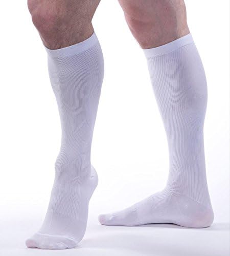 Allegro Men’s 15-20 mmHg Essential 103 Ribbed Support Socks (White) X-Large