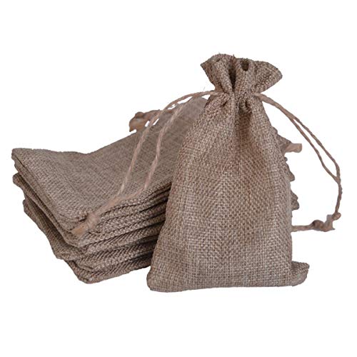Baitaihem 25Pcs Faux Burlap Bag Drawstring Gift Bags 4" X 6" for Wedding Favors,Party,Presents,DIY Craft,Christmas - Thumbnail 6