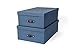 Bigso Valdemar Canvas Paper Laminate Storage Boxes, Navy, Set of 2