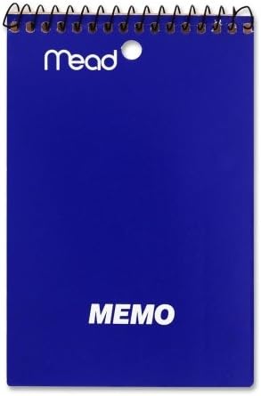 Wholesale CASE of 25 - Mead Wirebnd Coll-ruled 3-Hole Punched Memo Books-Memo Book, College Ruled, 4"x6", 40 Sheets, Assorted