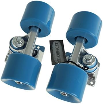 PU Skateboard Wheels For Standard Board 85A With Truck and Bearing (Light Blue)