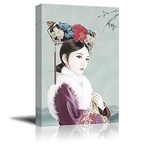 Wall26-Canvas Wall Art- Chinese Classical Beauty -Giclee Painting Wall Bedroom Living Room Home Decoration - 12x18 inches