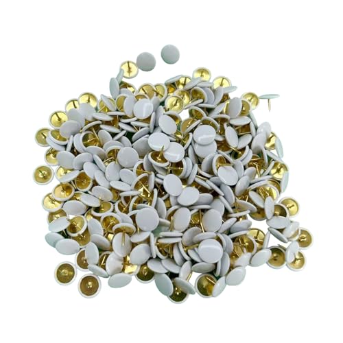 YSDINK 300 Pieces Multicoloured Push Pins – 10 x 10 mm Pins for Cork Board and Notices, Ideal for Office and Home (White)
