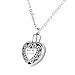 HooAMI with Me Always Cremation Jewelry Heart Urn Pendant Necklace
