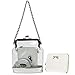 kilofly Women's 2-in-1 Transparent Clear Bag Shoulder Crossbody Purse + Wallet, Silver