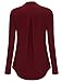 YaYa Bay Maternity Tunics, Neckline Design Ladies Long Sleeve Tunic Office Blouses with Pocket Zip Casual Blouses XXL Burgundy Blouse for Work