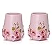 Fuloon Country Style Resin 5PC Bathroom Accessories Set Soap Dispenser/Toothbrush Holder/Tumbler/Soap Dish (Pink)