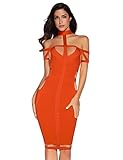 Meilun Women Rayon Off The Shoulder Cut Out Bandage Bodycon Party Dress