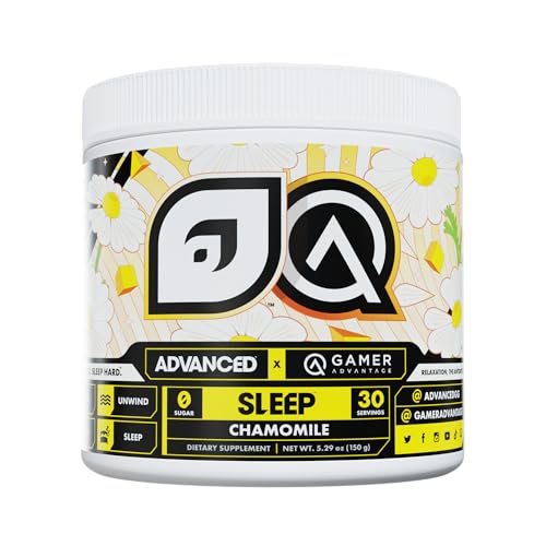 ADVANCED SLEEP – MAGNESIUM SLEEP SUPPLEMENT WITH ASHWAGANDHA AND L-THEANINE – VEGAN, SUGAR FREE, LOW CARB SLEEP DRINK MIX – MELATONIN FREE SLEEP AID (CHAMOMILE)