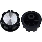 2 Pcs Set of D-shaped Shaft Knobs Air Fryer Replacement Knob for Kitchen Ovens, Pressure Cooker Switch Buttons, Timer Buttons Air Fryer Replacement Parts（Suggest You Measure The Size first ）