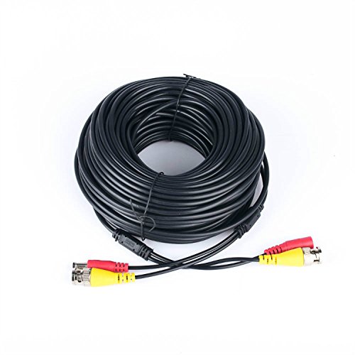 Prosshop 150ft Video Power Security Camera Cables Pre-made All-in-One Extension Wire Cord with BNC RCA Connectors for CCTV Surveillance Camera DVR System Black