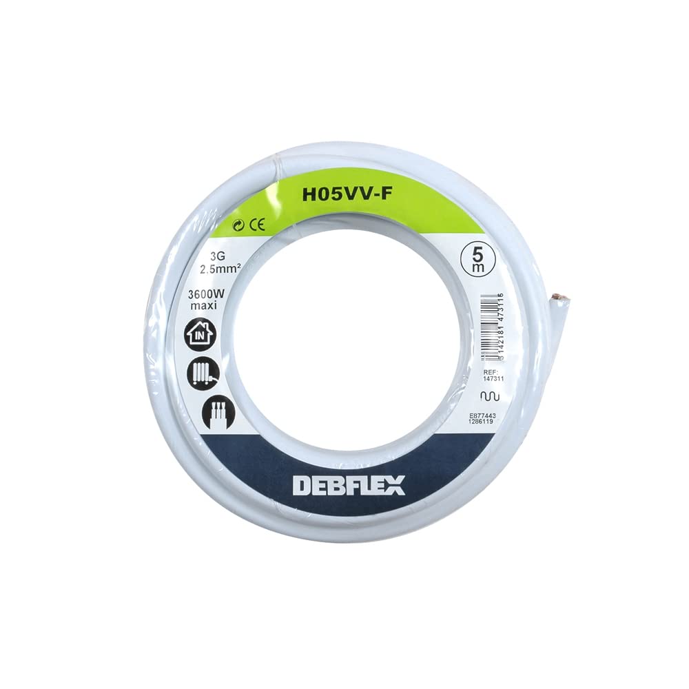 Debflex 147311 Cable Reel HO5VV-F 3G2.5 5 m White