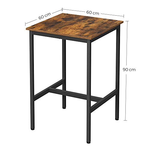 VASAGLE Bartisch, Stehtisch, Küchentisch, hoch, mit Stahlgestell, 60 x 60 x 92 cm, einfache Montage, für Küche… – Bild 7