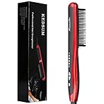 KEDSUM Ceramic Hair Straightener Brush,Instant Heat Hair Straightening Styling Detangling Brush,Anion Hair Care & Anti Scald Design for Silky Frizz-free Hair