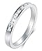 BORUO 925 Sterling Silver Cubic Zirconia Ring - 925 Silver Eternity Band - Elegant Crown Rings For Women - Sterling Silver Rings For Women - Silver Wedding and Anniversary Band Women, 2mm Size 4-12