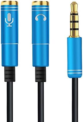 Dorggi Audio Splitter, 3.5mm Jack Headphone+ Mic Audio Splitter for Speaker Headphone Laptop and more - 3 Colors Select