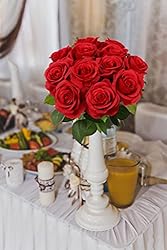 LVEFIT Artificial Rose Flower Red Flowers Red Rose