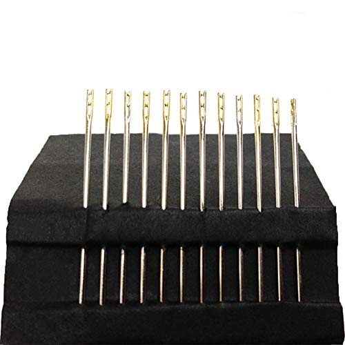60 Pieces Assorted Self Threading Needles Hand Sewing Needle with1 Box Assorted Hand Needles Start Sew in One Second (60 PCS)