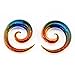 BodyJ4You 2PC Glass Ear Tapers Plugs 4G-12mm Dichroic Glitter Gauges Piercing Jewelry Set