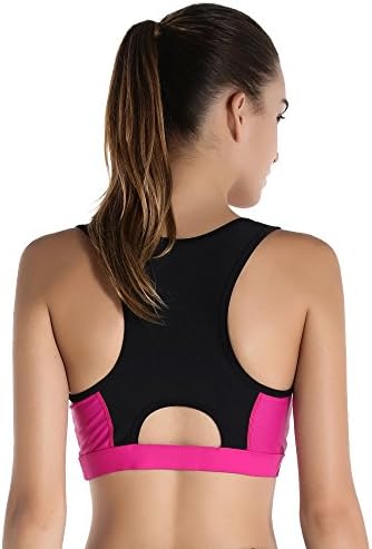 Exerin Women's High Impact Wirefree Full Support With Removable Padded Workout Racerback Sports Bra