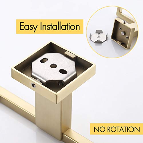 KES Bathroom Towel Ring SUS 304 Stainless Steel Towel Holder for Kitchen Modern Square Style Wall Mount No Drill Brushed Brass Finish, A2480DG-BZ - Thumbnail 7