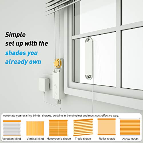 Keego Smart Blinds Drive Motor - Powered by Solar Panel and Charger Smart DIY Home Automation Devices Control by Bluetooth and APP Timer Remote Control