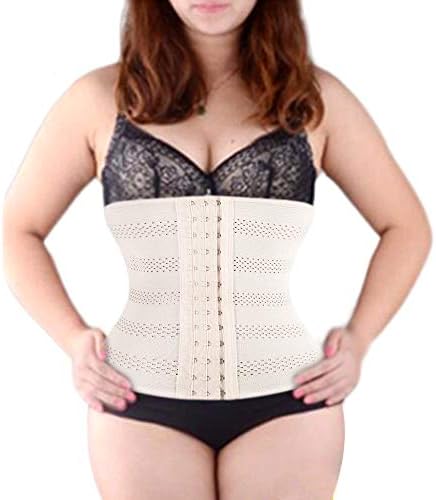 WEICHENS Plus Size Breathable 3 Hooks Steel Boned Interlacement Waist Trainer Shapewear Waist Trimmer Cincher Corset