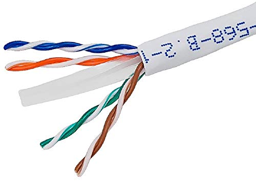 Monoprice Cat6 Ethernet Bulk Cable - Network Internet Cord - Solid, 500Mhz, UTP, CMR, Riser Rated, Pure Bare Copper Wire, 23AWG, 500ft, White