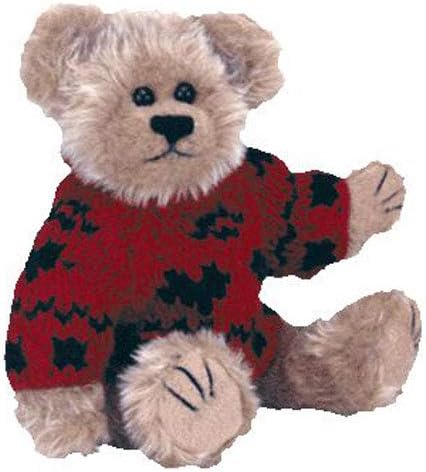 Ty Attic Treasures Bearkhardt Bear in Holiday Sweater Jointed Teddy 8"
