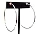 Clip-on Earrings Silver Tone Steel Hoop Earrings Simple Thin 2.25 inch Hoop