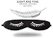 Fitglam Natural Silk Sleep Mask / Eye Mask with Eyelashes Patterns & Free Ear Plugs, Black With White Eyelashes