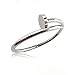 Stainless Steel Nail Style Love Bangle Bracelet Oval High Polish Silver , Fits 7.5inch Wrists