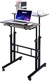Klvied Overbed Table with Wheels,White