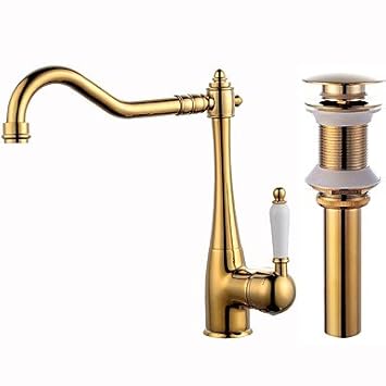 Centerset Ceramic Valve Gold Kitchen Faucet Amazon Co Uk Diy