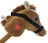 YMCtoys My First Horse, 29 Inch Stick Horse, Giddy-up and Go Pony w/ Real Sound - Light Brown