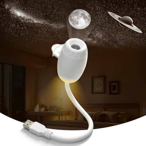 2 in 1 USB Galaxy Star Projector Light with 3 Projection Films,Adjustable Focus,Ambient Night Lights for Room/Car Roof, 360° Adjustable Car Interior Atmosphere Projection Lamp